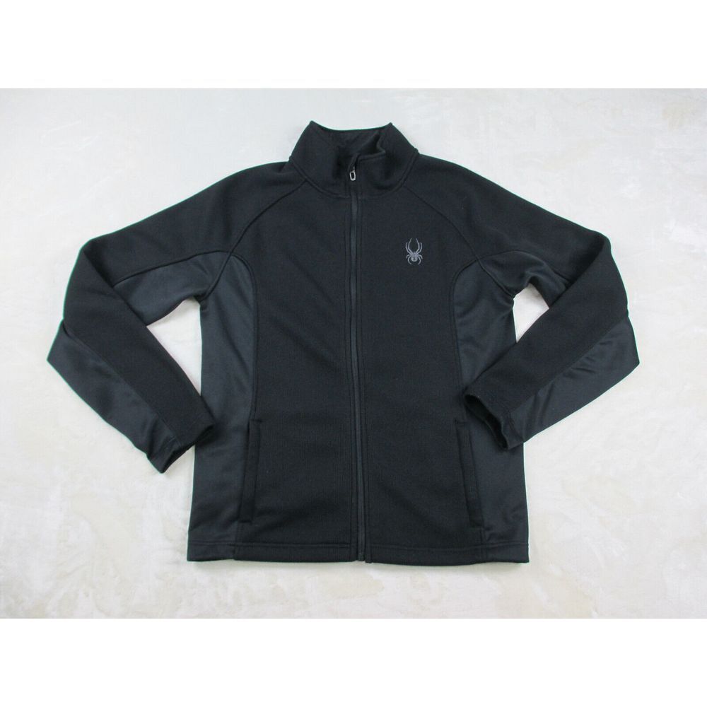 Spyder Sweater‎ Mens Medium Black Full Zip Logo Outdoors Casual*